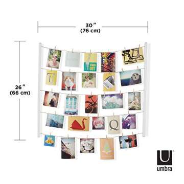 Umbra Hangit Photo Display - Versatile DIY Picture Frames Collage Set with Twine Cords and Clips