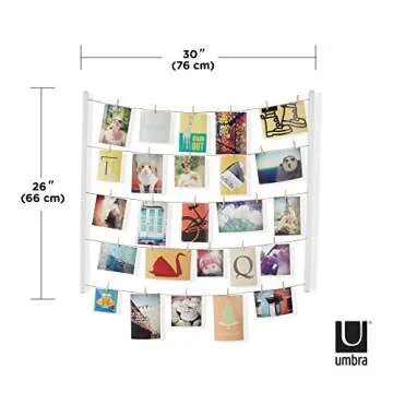 Umbra Hangit Photo Display - Versatile DIY Picture Frames Collage Set with Twine Cords and Clips