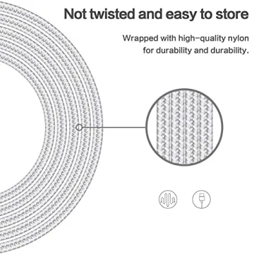 Durable YEFOOT MFi Certified iPhone Charger Cable Set 6-Pack