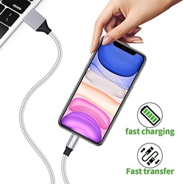 Durable YEFOOT MFi Certified iPhone Charger Cable Set 6-Pack