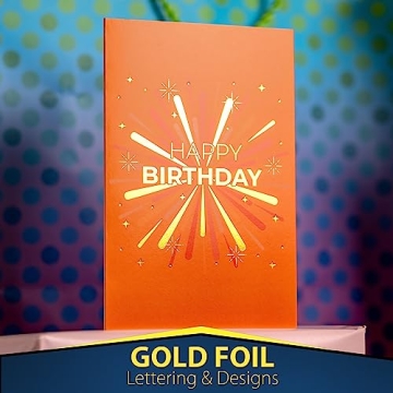 Gold Foil Birthday Cards Set of 24 with Envelopes