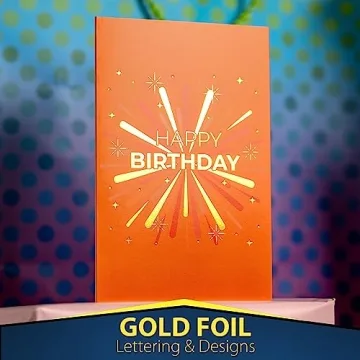 Gold Foil Birthday Cards Set of 24 with Envelopes