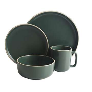 Gibson Home Zuma 16 Piece Round Kitchen Dinnerware Set, Dishes, Plates, Bowls, Mugs, Service for 4, ...