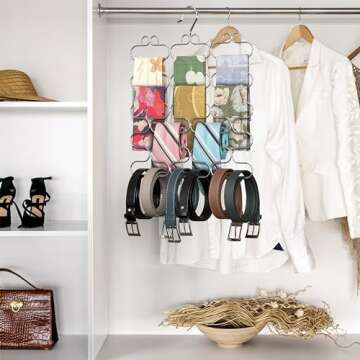 Deco Brothers Chrome Scarf Hanger - 23 Loop Organizer