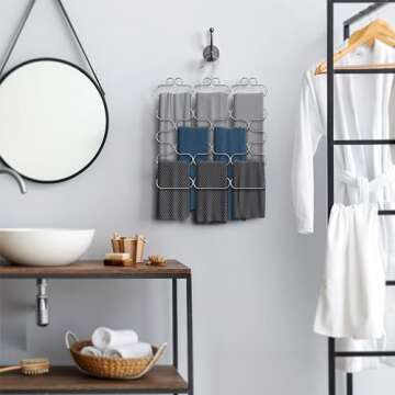 Deco Brothers Chrome Scarf Hanger - 23 Loop Organizer