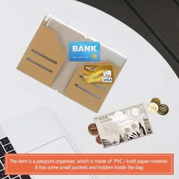 STOBOK Kraft Paper Passport Holder for Organized Travel