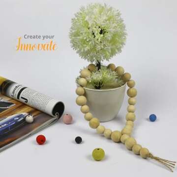 510 Pcs Wooden Beads for DIY Crafts and Jewelry Making