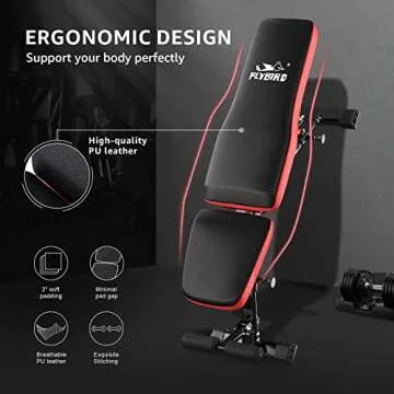 FLYBIRD Workout Bench, Adjustable Weight Bench Foldable Strength Training Bench for Home Gym - Newly Upgraded