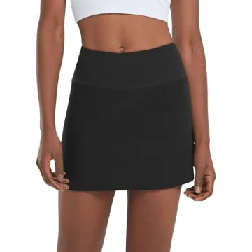 BALEAF Pleated Tennis Skirt Skorts Skirts for Woman High Waisted Lightweight Athletic Golf Workout with Shorts Pockets Black Medium