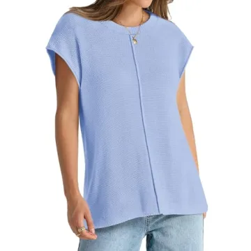 Trendy Summer Sweater Vest for Women in Baby Blue
