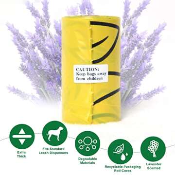 Eco-Friendly Dog Poop Bags with Lavender Scent, 210 Count