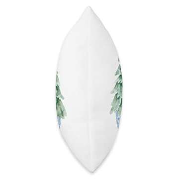 Chinoiserie Christmas Winter Blue Willow Home Decor Hanukkah Throw Pillow