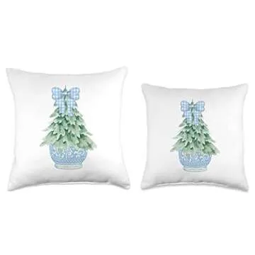 Chinoiserie Winter Blue Willow Decorative Throw Pillow