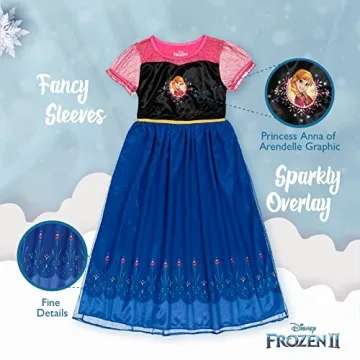Disney Girls' Frozen Fantasy Gown Nightgown for Kids