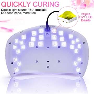 NAILGIRLS UV LED Nail Lamp, 75W UV Light for Nails Professional Nail Dryer for Gel Nail Polish Curing Lamp with 3 Timers Auto Sensor