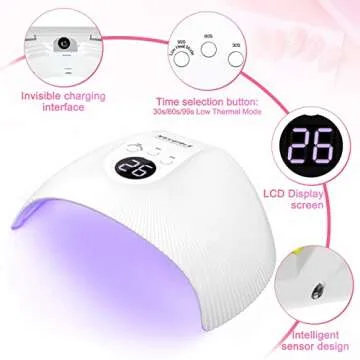 NAILGIRLS UV LED Nail Lamp, 75W UV Light for Nails Professional Nail Dryer for Gel Nail Polish Curing Lamp with 3 Timers Auto Sensor