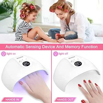 NAILGIRLS UV LED Nail Lamp, 75W UV Light for Nails Professional Nail Dryer for Gel Nail Polish Curing Lamp with 3 Timers Auto Sensor