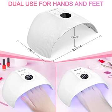 NAILGIRLS UV LED Nail Lamp, 75W UV Light for Nails Professional Nail Dryer for Gel Nail Polish Curing Lamp with 3 Timers Auto Sensor
