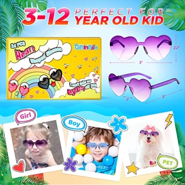 GIFTINBOX Heart Sunglasses Colorful Kids Party Favors