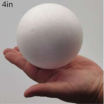 FFchuanhe 16 Pack Foam Balls for Crafts, 4 Inch Polystyrene Smooth Round Balls, for Arts and Crafts ...