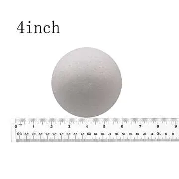 FFchuanhe 16 Pack Foam Balls for Crafts, 4 Inch Polystyrene Smooth Round Balls, for Arts and Crafts Supplies, School Project, Weddings, Christmas, Home Decoration and Various Gathering White