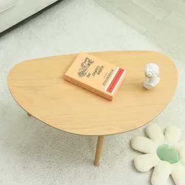 FIRMINANA Small Oval Coffee Table Mid Century Modern for Living Room Center Minimalist Display Coffe...
