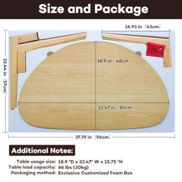 FIRMINANA Small Oval Coffee Table Mid Century Modern for Living Room Center Minimalist Display Coffe Table,Nature Wood,18.9" D x 33.47" W 15.75" H