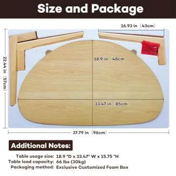 FIRMINANA Small Oval Coffee Table Mid Century Modern for Living Room Center Minimalist Display Coffe Table,Nature Wood,18.9" D x 33.47" W 15.75" H