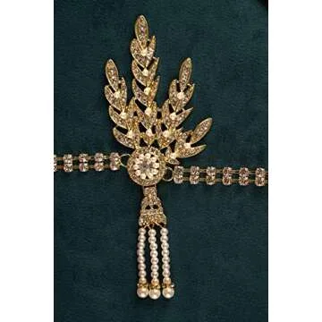 Cizoe 1920s Flapper Great Gatsby Bridal Pearl Headpiece