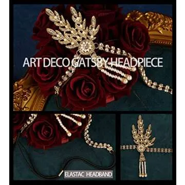 Cizoe 1920s Flapper Great Gatsby Bridal Pearl Headpiece