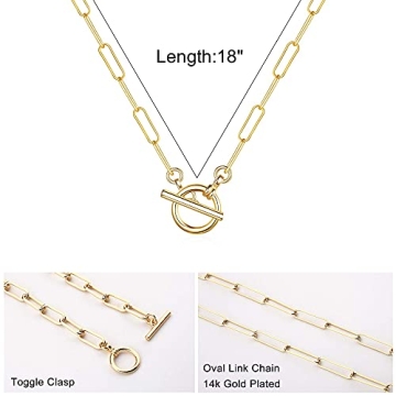 Stunning Turandoss Gold Paperclip Necklace for Women