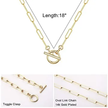 Stunning Turandoss Gold Paperclip Necklace for Women