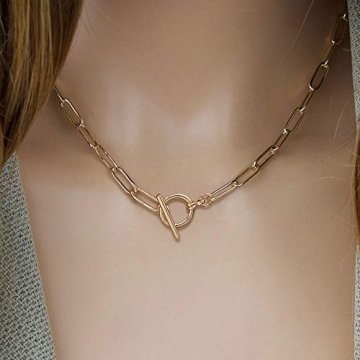 Stunning Turandoss Gold Paperclip Necklace for Women