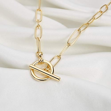 Stunning Turandoss Gold Paperclip Necklace for Women