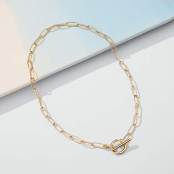 Stunning Turandoss Gold Paperclip Necklace for Women