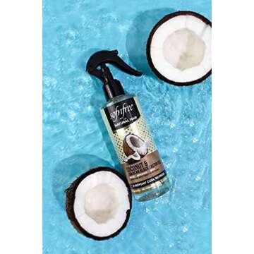 Sofn'free Coconut & Jamaican Black Castor Oil Everyday Curl Refresher Spray - Volumizer and Moisturizer for Styling Dry, Coily or Curly Hair, 8.12 Fl Oz (Pack of 1)