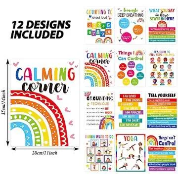 Colorful Calming Corner Classroom Posters for Kids