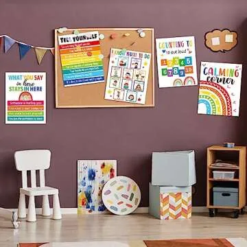 Colorful Calming Corner Classroom Posters for Kids