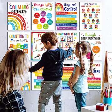 Colorful Calming Corner Classroom Posters for Kids
