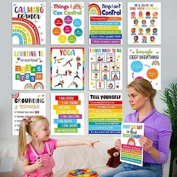 Colorful Calming Corner Classroom Posters for Kids