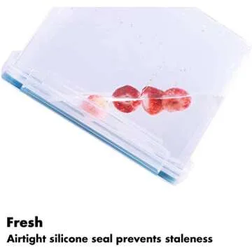 Airtight Food Storage Containers with Lids- HOOJO 6 Pcs (3.3QT / 3.6L) Plastic Containers for Flour, Cereal and Bulk Dry Food, BPA Free Storage Containers for Kitchen Pantry and Snacks, Blue