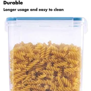 Airtight Food Storage Containers with Lids- HOOJO 6 Pcs (3.3QT / 3.6L) Plastic Containers for Flour, Cereal and Bulk Dry Food, BPA Free Storage Containers for Kitchen Pantry and Snacks, Blue