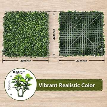 Growalnut 12 UV Protected Boxwood Hedge Panels - Green Decoration