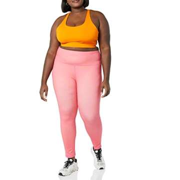 Amazon Essentials Women's Active Sculpt Workout Athleisure High-Rise Full-Length Leggings (Available in Plus Size), Pink Abstract Floral, Small