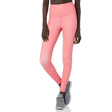 Amazon Essentials Women's Active Sculpt Workout Athleisure High-Rise Full-Length Leggings (Available in Plus Size), Pink Abstract Floral, Small