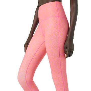 Amazon Essentials Women's Active Sculpt Workout Athleisure High-Rise Full-Length Leggings (Available in Plus Size), Pink Abstract Floral, Small
