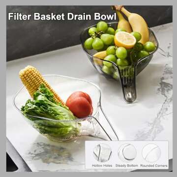 Yostyle Multi-functional Drain Basket for Kitchen Use