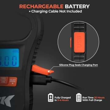 KastKing Fish Scale, ToughTide USB Charging Fishing Scale, 65lb Capacity, Ultra-Thin Digital Fish Scale, LCD Display, Ergonomic Handle, Fish Scales Digital Weight, Fishing Accessories for Men