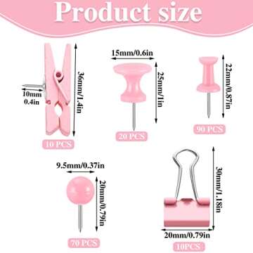 200 Pieces Pink Push Pins Thumb Tacks Cute Decorative Push Pins for Cork Board Bulletin Boards Wall ...