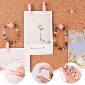 200 Pieces Pink Push Pins Thumb Tacks Cute Decorative Push Pins for Cork Board Bulletin Boards Wall Maps Pictures Office Supplies